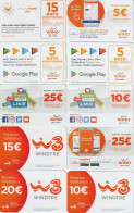 LOTTO 10 RICARICHE WIND ULTIME EMISSIONI  (CZ1763 - [2] Sim Cards, Prepaid & Refills