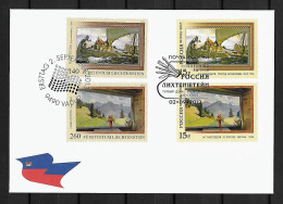 2013 Joint Liechtenstein And Russia, OFFICIAL MIXED FDC WITH 2+2 STAMPS: Painter Eugen Zotov - Emissions Communes