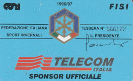 TESSERA FISI SPONSOR TELECOM  (CZ1682 - Tarjetas De Membresía