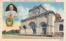 CATHEDRAL OF MANILA INTRAMUROS. , COMMONWEALTH OF THE PHILIPPINES.        2 SCANS - Filipinas