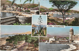 HO 15 - (66) " LA COTE VERMEILLE " : CERBERE ,  BANYULS , ARGELES , COLLIOURE - CARTE COULEURS - 2 SCANS - Autres & Non Classés