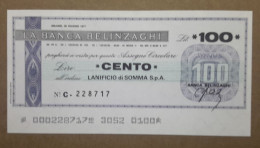 BANCA BELINZAGHI, 100 LIRE 30.06.1977 LANIFICIO SOMMA S.P.A. MILANO (A1.88) - [10] Cheques Y Mini-cheques