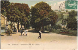 CPA DE URIAGE-LES-BAINS  (ISÈRE)  LA GRANDE ALLÉE ET LE CHÂTEAU - Uriage