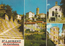 HO 19 -(66)   SAINT LAURENT DE CERDANS  -  CARTE MULTIVUES COULEURS : LA POUJADE , L'EGLISE -  2 SCANS - Otros & Sin Clasificación