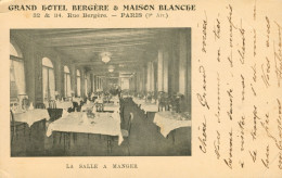 Paris 09 )   Grand Hôtel Bergère & Maison Blanche 32 & 34 Rue Bergère  - La Salle à Manger - District 09