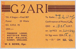 Ad9080 - GREAT BRITAIN - RADIO FREQUENCY CARD - England - 1947 - Radio