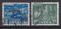 Inde  - 1950  1959 -  République -  Y&T N °  61  Et  63  Oblitérés - Gebruikt