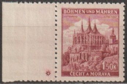 015/ Pof. 58, Violet Carmine, Border Stamp, Plate Mark * - Ungebraucht
