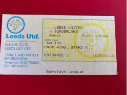 Football Ticket Billet Jegy Biglietto Eintrittskarte Leeds United - FC Sunderland No Date - Toegangskaarten