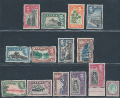 1938-49 Ceylon, Stanley Gibbons N. 386/97a, Serie Di 14 Valori, MNH** - Autres & Non Classés