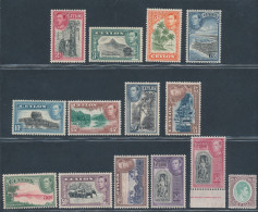 1938-49 Ceylon, Stanley Gibbons N. 386/97a, Serie Di 14 Valori, MNH** - Sonstige & Ohne Zuordnung