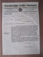 Schreiben Der NSDAP - Ortsgruppe Frellstedt B. Helmstedt - 1940 - Documents Historiques