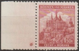 017/ Pof. 58, Brown-red, Border Stamp, Plate Mark + - Ongebruikt