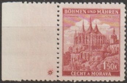 017/ Pof. 58, Brown Red, Border Stamp, Plate Mark + - Ungebraucht