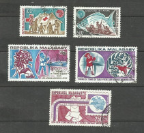 MADAGASCAR POSTE AERIENNE N°135 à 138, 142 Cote 5.55€ - Madagascar (1960-...)