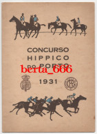 Concurso Internacional Hípico Do Porto * 1931 * Livro Programa * Mapa De Obstáculos - Programmes