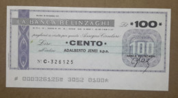 BANCA BELINZAGHI, 100 LIRE 30.11.1977 ADALBERTO JENEI MILANO (A1.90) - [10] Checks And Mini-checks