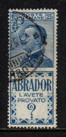 Regno 1924 - Pubblicitari - Abrador 25 Cent. - Usato - Certificato - Reclame