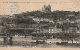 IN 9 - (69)  LYON -  COTEAU ET BASILIQUE DE NOTRE DAME DE FOURVIERE  - 2 SCANS  - Lyon 5