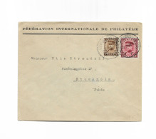 Fédération International De Philatélie Cover From Brüssels Nord To Stockholm Sweden 1932 Backside Nice Label Stamp - Lettres & Documents