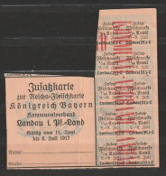 Reichs-Fleischkarte Zusatzkarte Königreich Bayern - Landau Pfalz - 1917  (68992) - Historical Documents