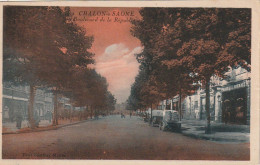 IN 12 - (71) CHALON SUR SAONE - BOULEVARD DE LA REPUBLIQUE - CARTE COLORISEE  - 2 SCANS  - Chalon Sur Saone