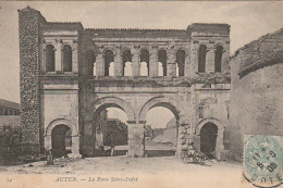 IN 12 - (71)  AUTUN - LA PORTE SAINT ANDRE  -  CARRIOLE AVEC ANE  -2 SCANS  - Autun