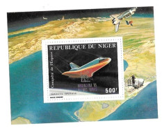 Niger Mnh** 1985 Challenger Space Sheet With Overprint - Níger (1960-...)