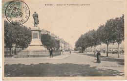 IN 13 - (71)   MACON  - STATUE ET PROMENADE LAMARTINE   - 2 SCANS  - Macon