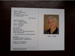 Justine Peeters ° Hemiksem 1923 + Brugge 2009 X Victor Vandevelde (Fam: Morel-Collet-Grymonprez-Rolly-De Ruyck-De Vidts) - Obituary Notices