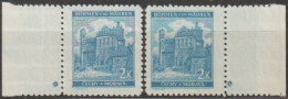 023/ Pof. 59, Green Blue, Border Stamps, Plate Mark + - Ungebraucht