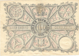 VENEZIA - GOVERNO PROVVISORIO - 1848 - 100 LIRE CORRENTI - CIRCOLATA - NON COMUNE - - Andere & Zonder Classificatie