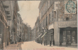 IN 18  - (73)  CHAMBERY -  LA RUE CROIX D' OR - PHARMACIE  PAVESE -  CARTE COLORISEE - 2 SCANS  - Chambery