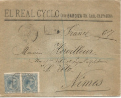 CARTAGENA MURCIA A NIMES ALFONSO XIII PELON CERTIFICADA 1892 REAL CYCLO BICICLETA CYCLING - Covers & Documents