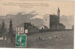 IN 19 -(73)  CHIGNIN - SANCTUAIRE DE SAINT ANTHEME ET LA DENT DE GRANIER - TROUPEAU DE MOUTONS 2 SCANS - Altri & Non Classificati