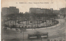 IN 25 -(75) PARIS - PANORAMA DE LA PLACE D'ITALIE - TRAMWAY - CARRIOLE A CHEVAL -  2 SCANS - Paris (13)