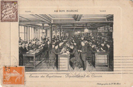 IN 25 -(75) PARIS - " AU BON MARCHE " - SERVICE DES EXPEDITIONS - DEPOUILLEMENT DU COURRIER- TIMBRE TAXE - 2 SCANS - Arrondissement: 07