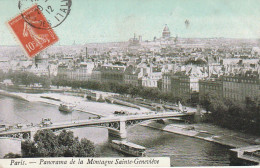 IN 26 -(75) PARIS - PANORAMA DE LA MONTAGNE SAINTE GENEVIEVE  - CARTE COLORISEE - 2 SCANS  - Arrondissement: 05