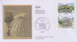 Enveloppe   FDC   1er  Jour    FRANCE   Les  Chemins  De  SAINT  JACQUES  DE  COMPOSTELLE   2014 - 2010-2019