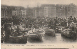IN 27 -(75)  PARIS 1910 - L'ARRIVEE DES MATELOTS - LES BRETONS APPORTENT LEUR AIDE - 2 SCANS - Alluvioni Del 1910