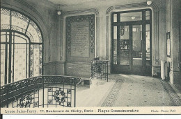 75 Paris Lycee Jules Ferry Plaque Commemorative - Formación, Escuelas Y Universidades