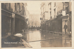 IN 28 -(75) " PARIS INONDE " - PLACE MAUBERT - PASSERELLES - 2 SCANS - Inondations De 1910