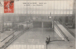 IN 28 -(75) CRUE DE LA SEINE - PARIS - GARE D'AUSTERLITZ  - GARE SOUS LES EAUX - 2 SCANS - De Overstroming Van 1910