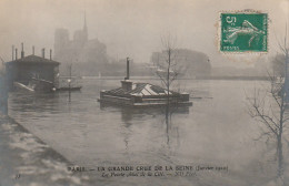 IN 28-(75) PARIS - CRUE DE LA SEINE - LA POINTE AVAL DE LA CITE  - 2 SCANS - Inondations De 1910