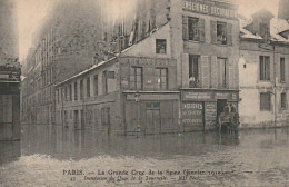 IN 28-(75) PARIS - CRUE DE LA SEINE - INONDATION DU QUAI DE LA TOURNELLE - CARRIOLE A CHEVAL - 2 SCANS - Inondations De 1910