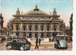 JA 1 - (75) PARIS  - LE THEATRE DE L'OPERA - AUTOMOBILES , AUTOBUS  - CARTE COULEURS - 2 SCANS - District 09