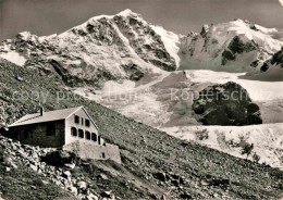 12639533 Tschiervahuette Mit Piz Bernina Und Monte Di Scerscen Tschiervahuette - Autres & Non Classés