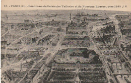JA 3 - (75) PARIS - PANORAMA DU PALAIS DES TUILERIES ET DU NOUVEAU LOUVRE , VERS 1863 - 2 SCANS  - Arrondissement: 01