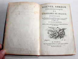 NOUVEL ABREGE CHRONOLOGIQUE DE L'HISTOIRE DE FRANCE De CLOVIS A LOUIS XIV 1746 / ANCIEN LIVRE XVIIIe SIECLE (2204.15) - 1701-1800
