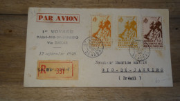 Enveloppe AOF, St Louis 1946, 1er Voyage Paris, Rio, Via Dakar   ......... Boite1 ...... 240424-115 - Cartas & Documentos